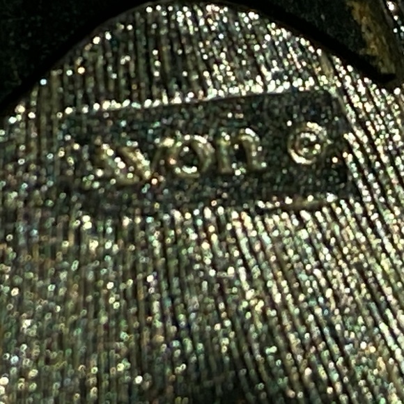 VINTAGE AVON IMITATION BLACK ONYX MODERNIST PENDANT NECKLACE - SIGNED - Picture 7 of 7